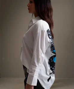 Oxford-Shirt-Painted-Blue-Butterfly