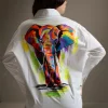 Oxford-Shirt-Painted-Elephant-Art-Pop