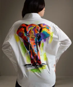 Oxford-Shirt-Painted-Elephant-Art-Pop