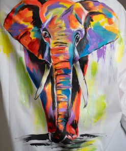 Oxford-Shirt-Painted-Elephant-Art-Pop