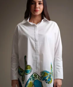 Oxford-Shirt-Painted-Green-Butterflies