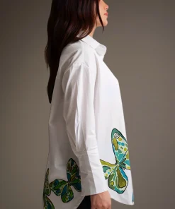 Oxford-Shirt-Painted-Green-Butterflies