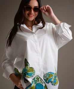 Oxford-Shirt-Painted-Green-Butterflies