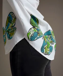 Oxford-Shirt-Painted-Green-Butterflies