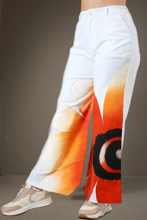 Pants-Painted-Orange-Flower
