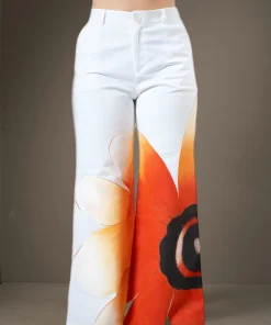 Pants-Painted-Orange-Flower