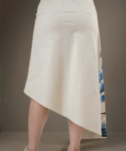 Skirt-Irregular-Blue-Leaves