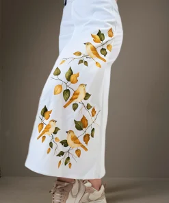 Skirt-Irregular-Painted-Birds