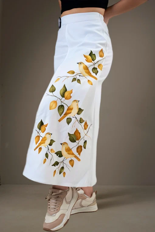 Skirt-Irregular-Painted-Birds
