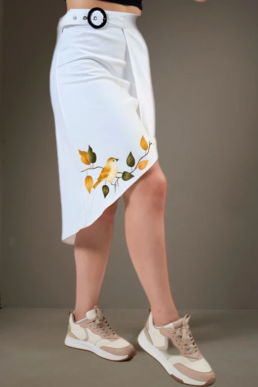 Skirt-Irregular-Painted-Birds