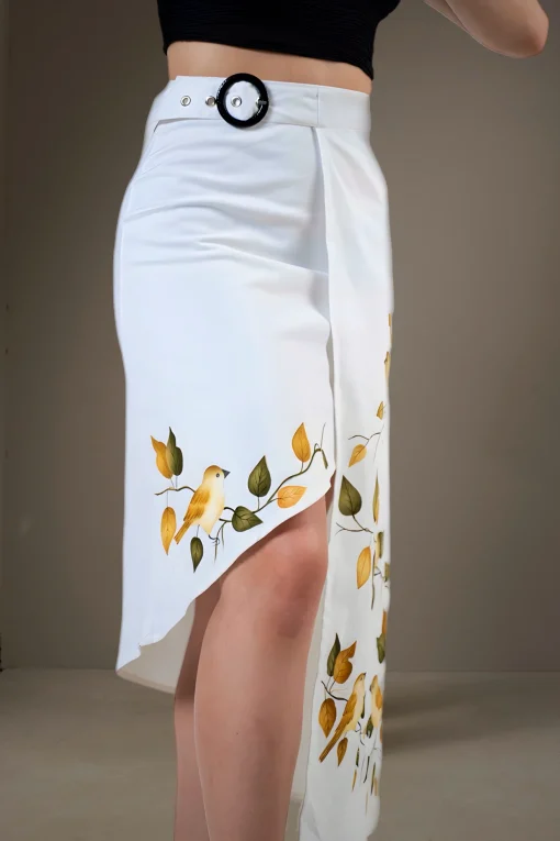Skirt-Irregular-Painted-Birds