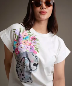 T-Shirt-Embroidery-Leopard-Flowers