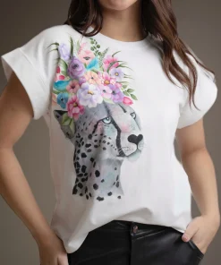 T-Shirt-Embroidery-Leopard-Flowers