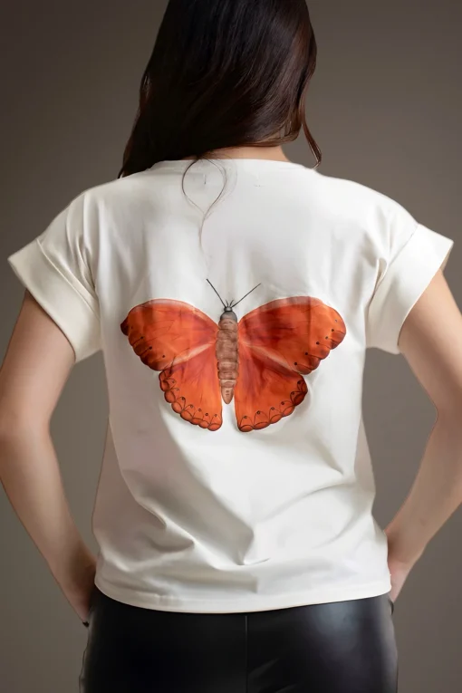 T-Shirt-Embroidery-Metamorphosis butterfly