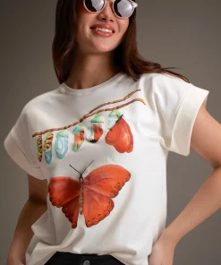 T-Shirt-Embroidery-Metamorphosis butterfly