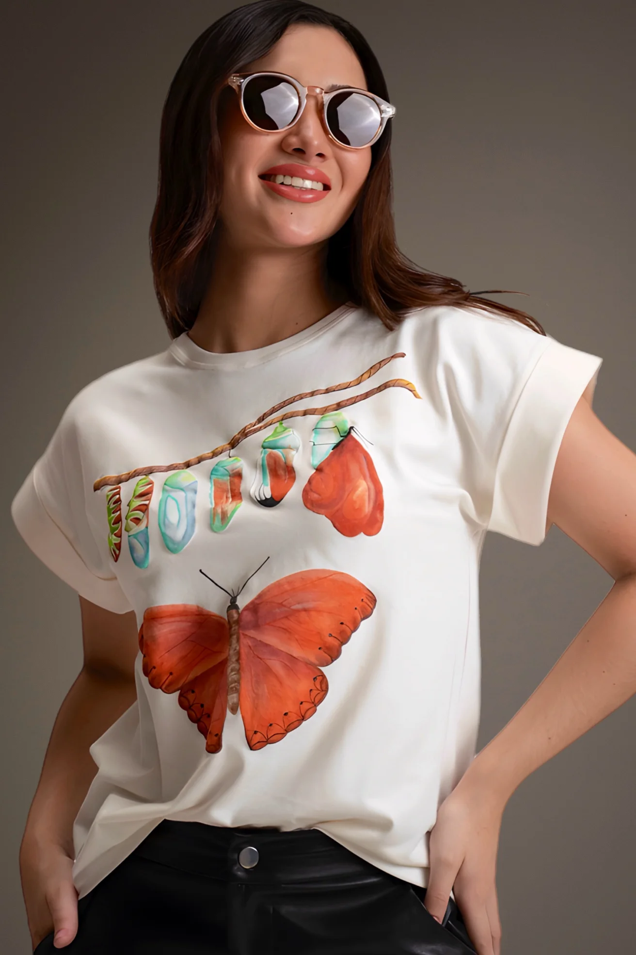 T-Shirt-Embroidery-Metamorphosis butterfly