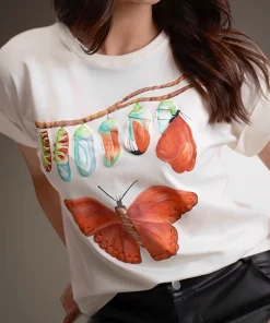 T-Shirt-Embroidery-Metamorphosis butterfly